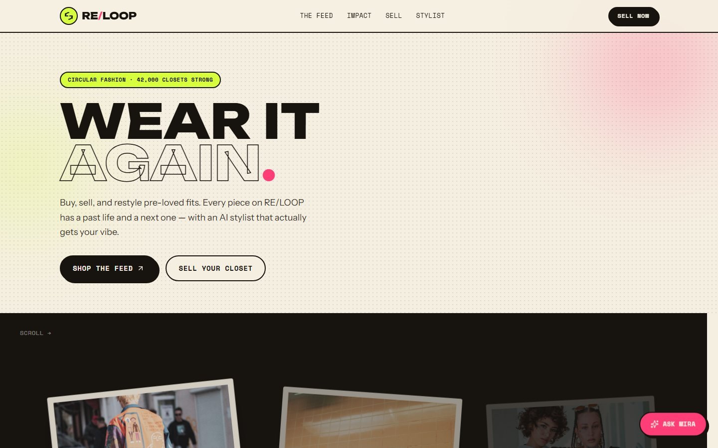 RE/LOOP website screenshot